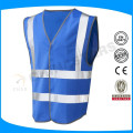 Azul 100% tecido de malha de poliéster reflexivo Safety Vest